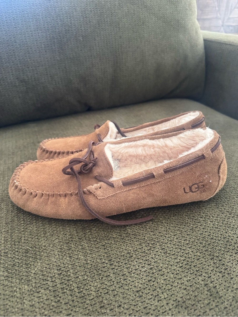 UGG Chestnut Suede Moccasin Slippers